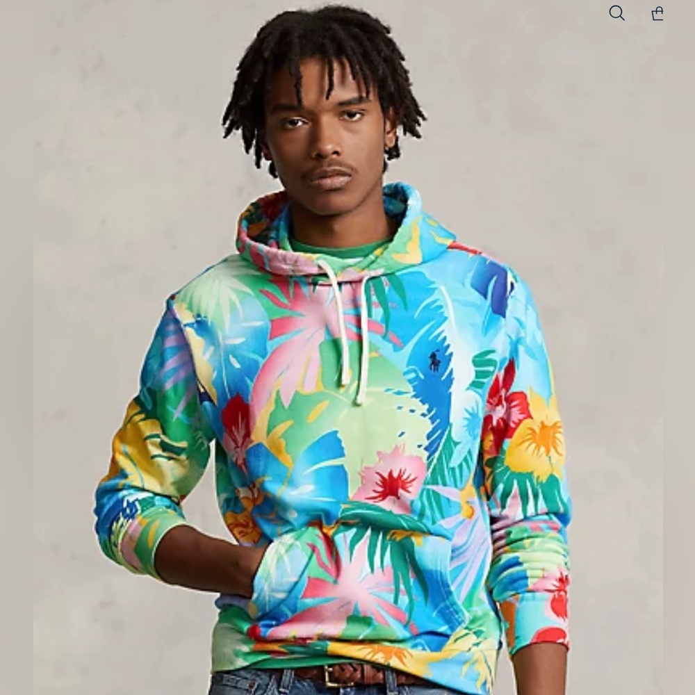 Polo Ralph Lauren Floral Print Hoodie Mens size Small
